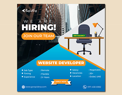 Recruiting Poster | Hiring Ads | Vacancy Post