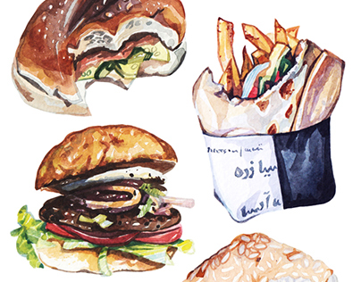Burgers In Watercolour | For New York Magazine