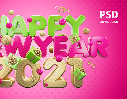 Happy New Year 2021 / 4000×2500 pixels / PSD