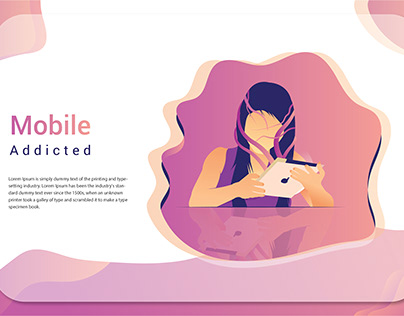 Mobile addicted People Illustration