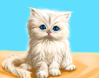 "Little cute kitten illustration"