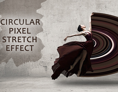 Circular Pixel Stretch Effect Photoshop