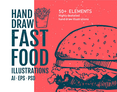 Hand drawn fast food illustrations