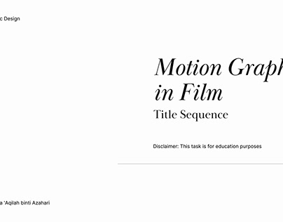 Motion Graphics in Film Task