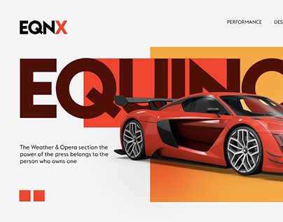 Equinox Sports Car Distributor Website Design Concept