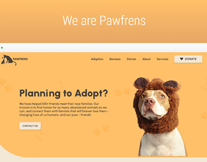 Pawfrens: Concept for Animal Adoption Website