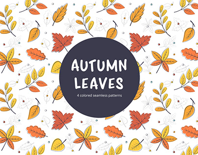 Autumn Leaves Free Vector Seamless Pattern