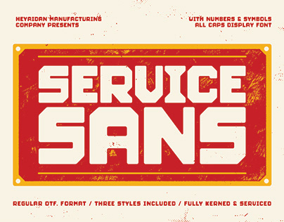 Service Sans | Retro Blocky Font