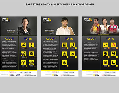 Safe Steps Health & Safety Week backdrop design
