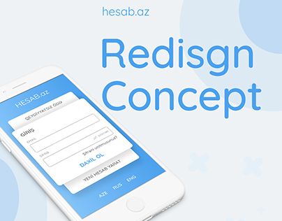Concept design for hesab.az - online payment.