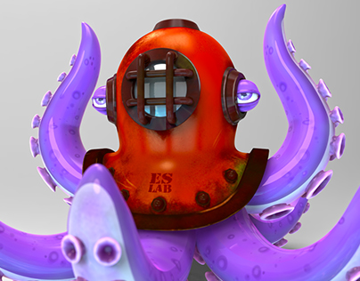 Diving helmet octopus head