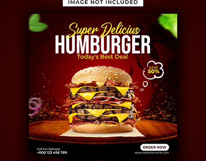 Burger Social Media Post Design