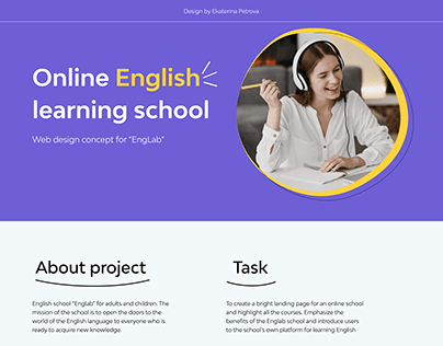 landing page for online school