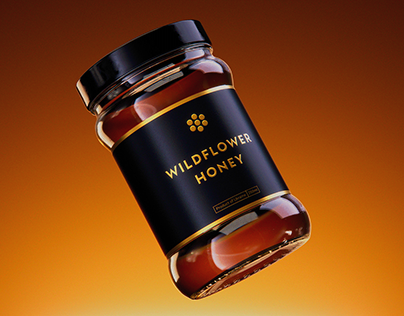 3D Honey Jar Visualization & Brand Identity