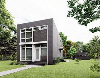 Modern house design exterior visualziation