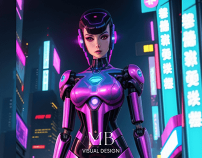 3D and 2D Realistic Art Cyborgs Girls Cyberpunk