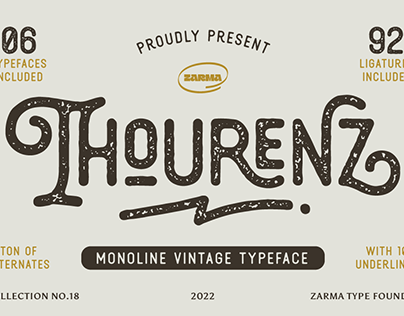(FREE) Thourenz - Monoline Vintage Font