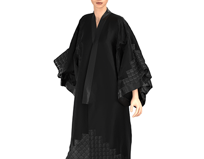 Black Kimono Abaya