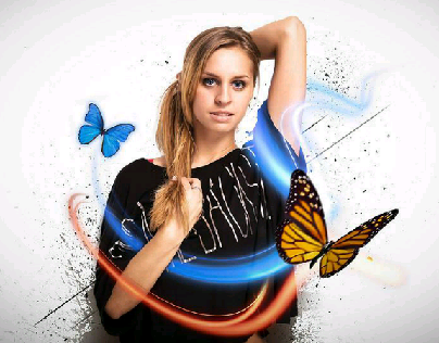 Girl with a butterflies