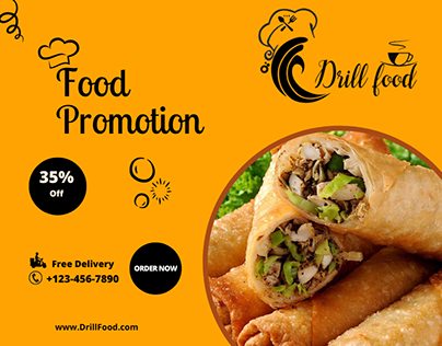 Drill Food Creative Banner Design and Social Media Post