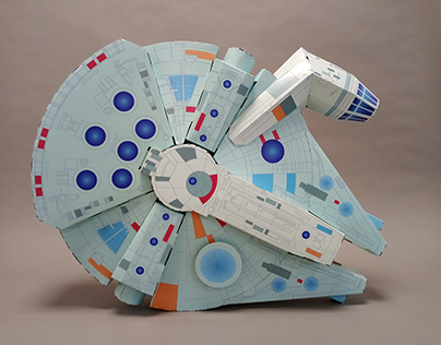 Project thumbnail - Millennium Falcon color space ship made from cardboard
