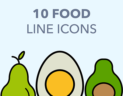 Healthy food outline icon illustration
