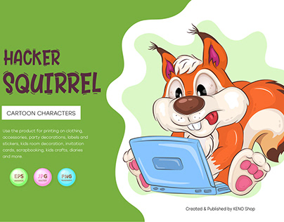 Cartoon Squirrel Hacker
