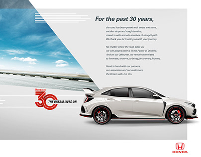 Honda 30th Anniversary Ad