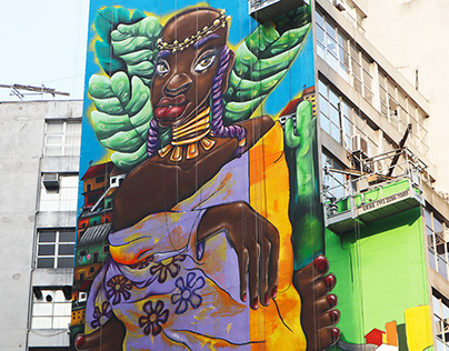 Mural Preta Rainha Tarsila Inspira
