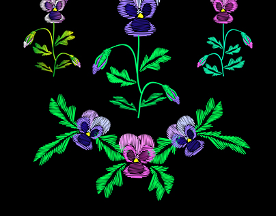 Embroidery flowers