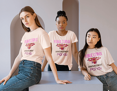 Public cervix announcement, F*ck you Shirt design