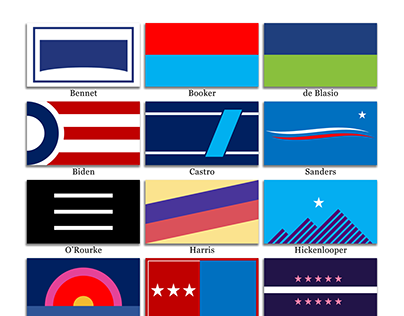 2020 Democratic Primary Candidate Flags concept