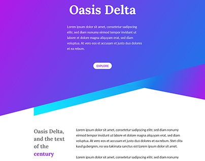 Oasis Delta Landing Page Design