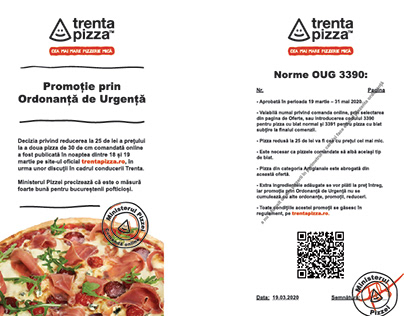 Trenta Pizza - Promoție prin Ordonanță de Urgență