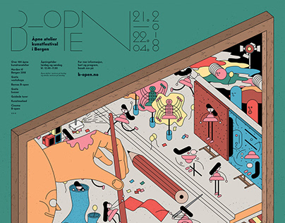 B-open 2018, art festival poster.