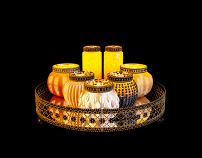 3d модель декоративного набора свечей