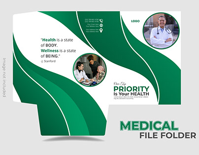 Medical file folder design for storing files.
