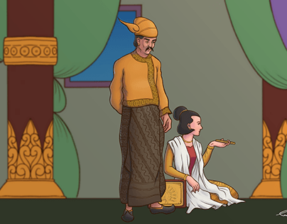 Burmese husband and wife with traditional costumes
