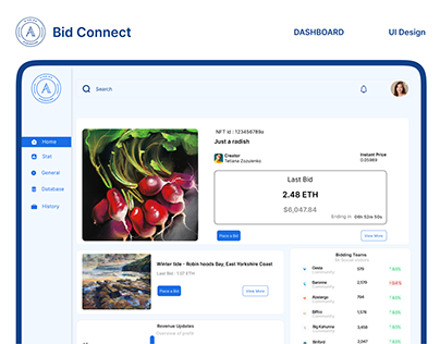 BidConnect | Bidding Dashboard | UI Design