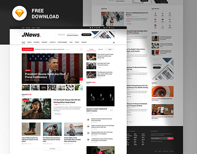 JNews FREEBIES - Web News & Magazine Sketch Template