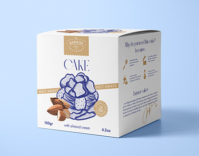 Package design and illustration for cakes Barnor