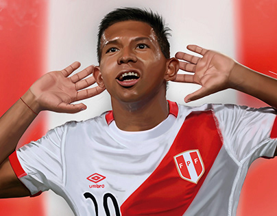 Ilustración Digital / Edison Flores-Futbolista Peruano