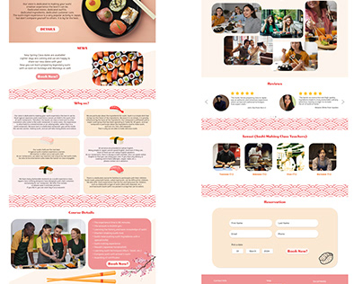 webdesign for a sushi class in Japan