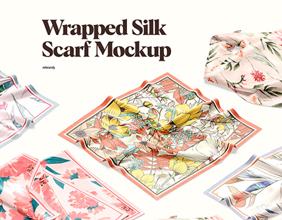 Wrapped Silk Scarf Mockups