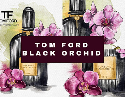 Fashion illustration | Tom Ford Black Orchid Perfume