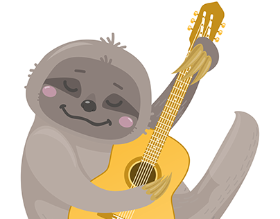 Sloth Playing Guitar