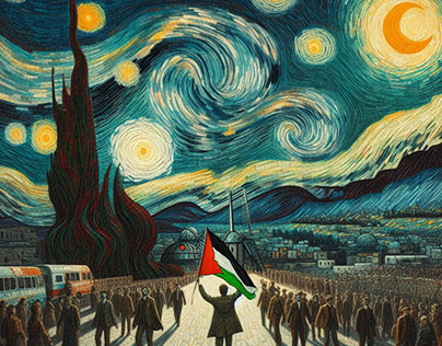 I Stand With PALESTINE | In Vincent van Gogh Style