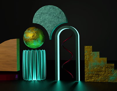3D Blender abstract composition