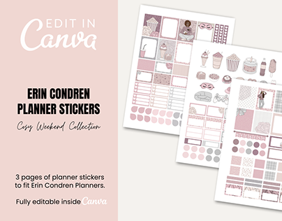 Erin Condren Planner Sticker Templates - Canva