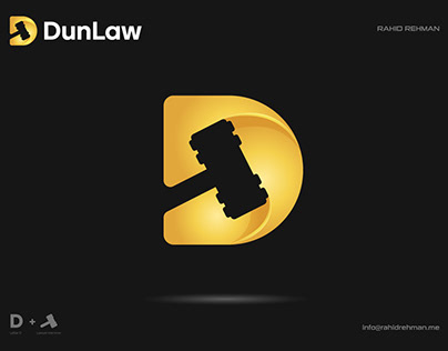 Letter D Law Firm Logo - Letter D Law hammer logo